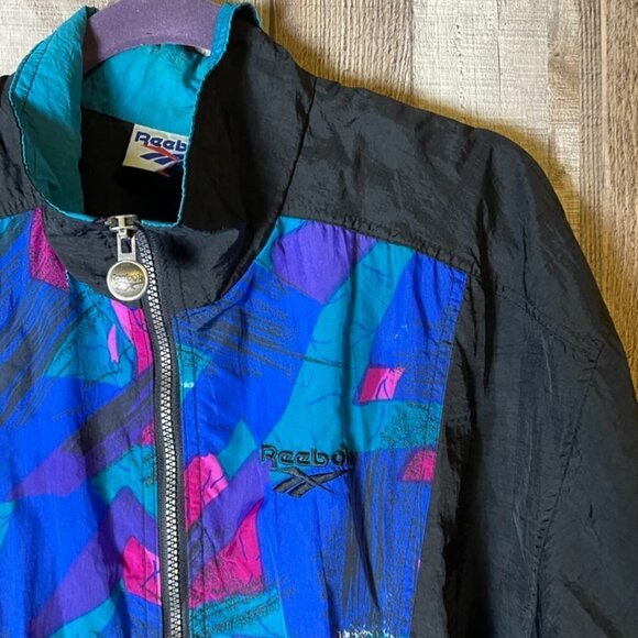 Vintage 80's Geometric Reebok Windbreaker - Picture 3 of 7